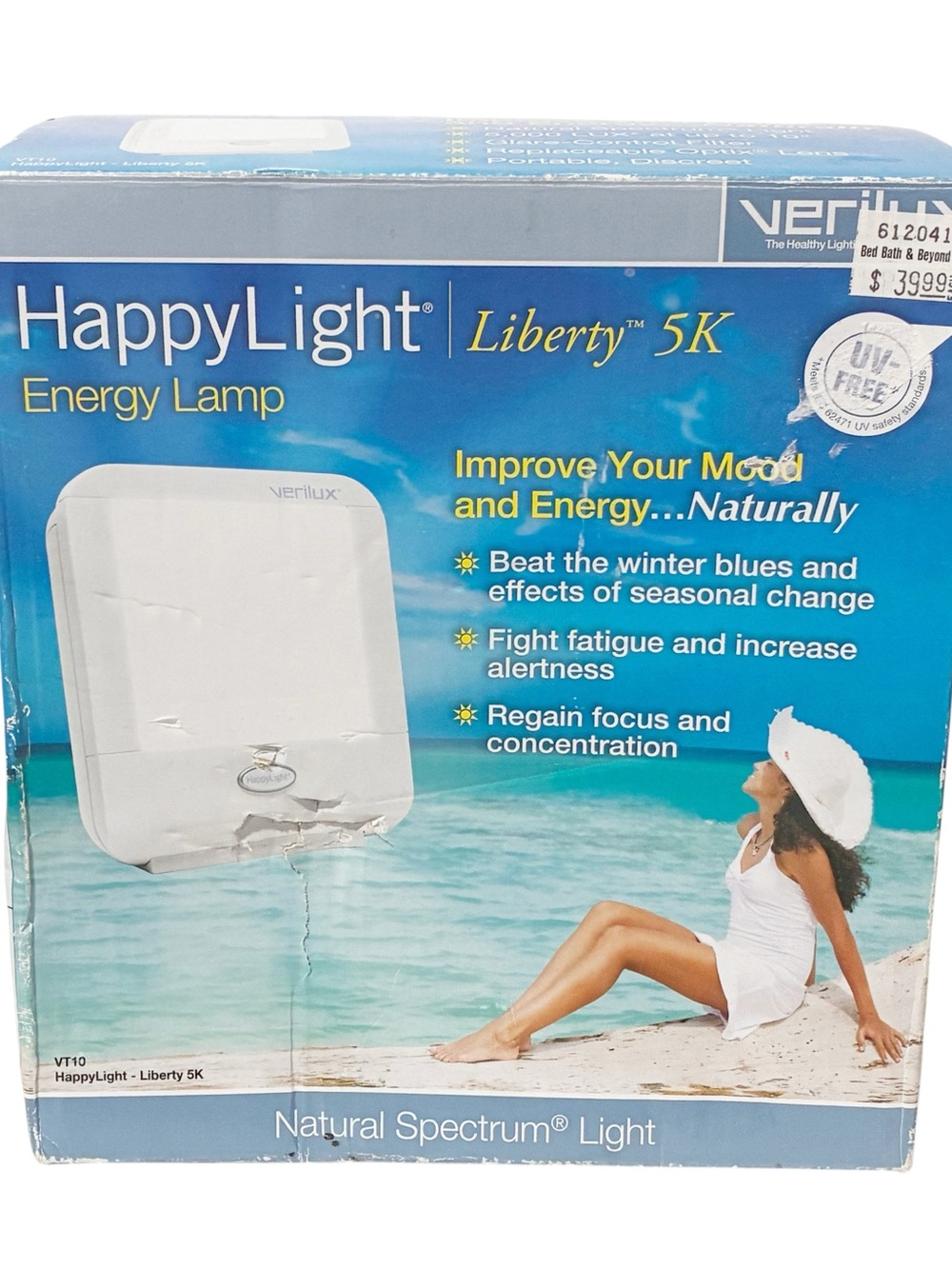 Verilux HappyLight Liberty‎ Portable Therapy Energy Lamp NEW